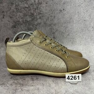 Ecco Hydromax Golf Shoes Womens 39 US 8-8.5 Tan Perforated Leather Spikeless